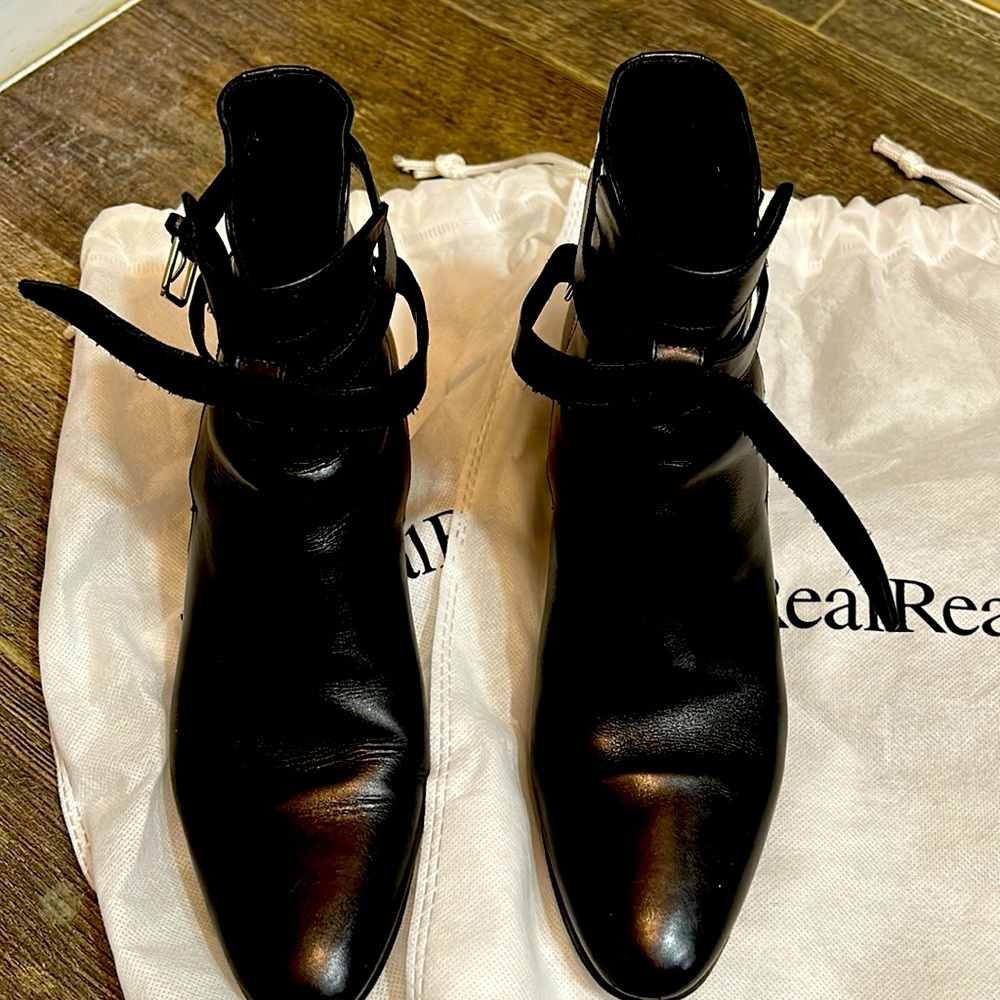 Saint Laurent leather Moto boots